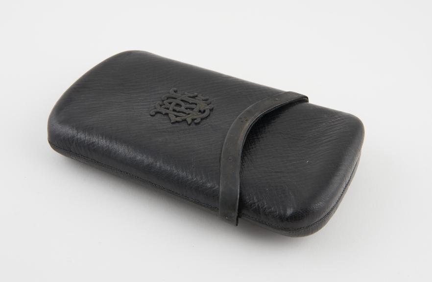 Black leather cigar case