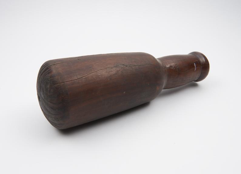 Turned wood pestle, European, 1750-1900