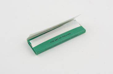 Green packet of 50 Rizla medium weight cigarette papers