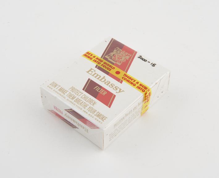 Packet of 20 Embassy Filter cigarettes, made by Embassy