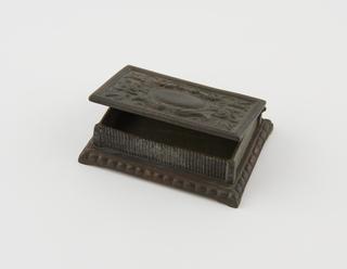 Brass match holder hinged lid