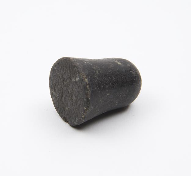 Black stone bell-shaped pounder, probably European, 1501-1900