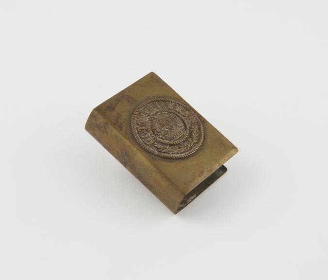 Brass match box holder, open three sides