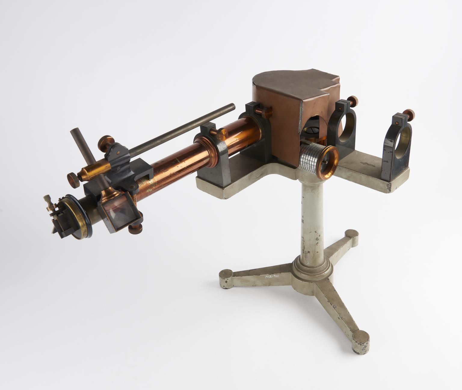 Early form of direct vision pocket spectroscope in cylindrical brass ...