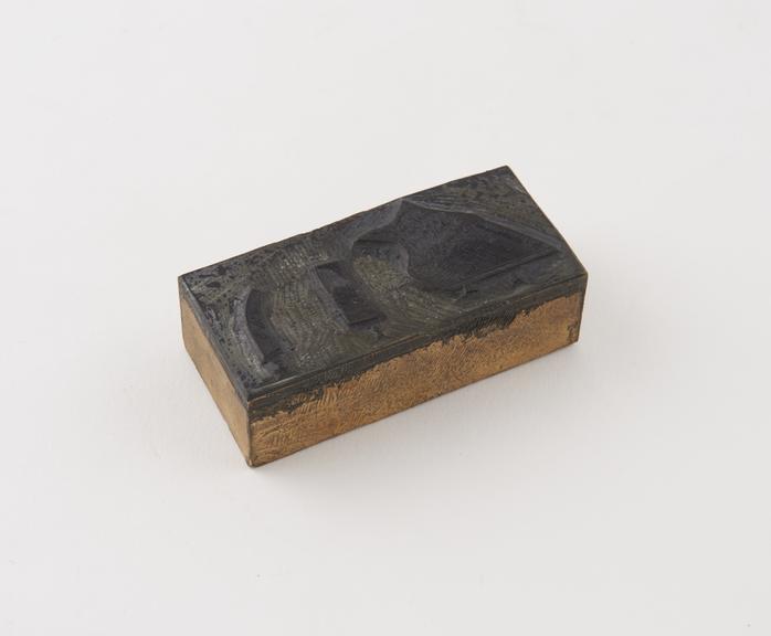 Printing block, illustrating horses hoof, side view, English