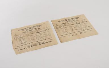 Receipts for two electrotype printing blocks