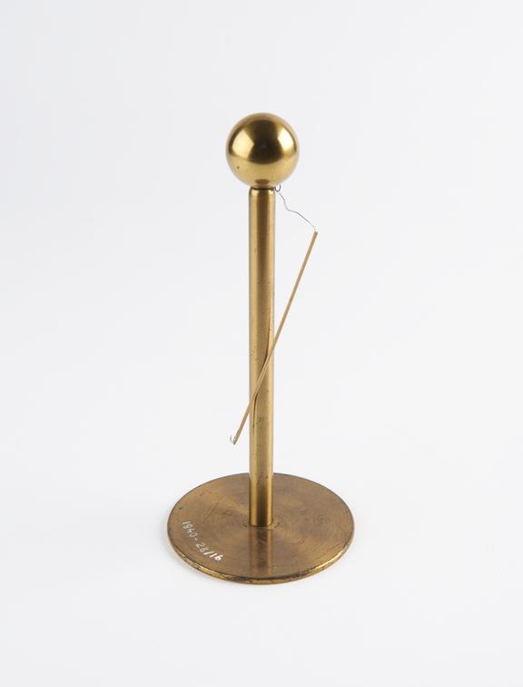 Pith-ball electroscope on metal stand