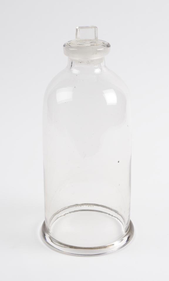 Stoppered glass bell jar, with ground base