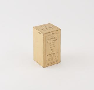 Empty boxed bottle of "Tabloid" Stibophen (veterinary) tablets