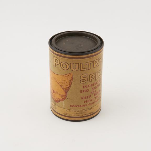 Tin of Poultry Spice for increasing egg supply and keeping