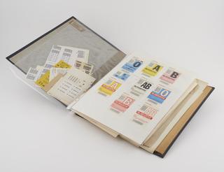 Clip filed marked Old Blood Group Labels and Work Books from NBTS Brentwood