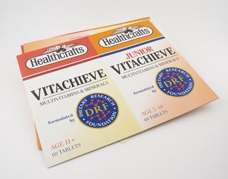 'Vitachieve' advertising poster reproduction of vitamin pack