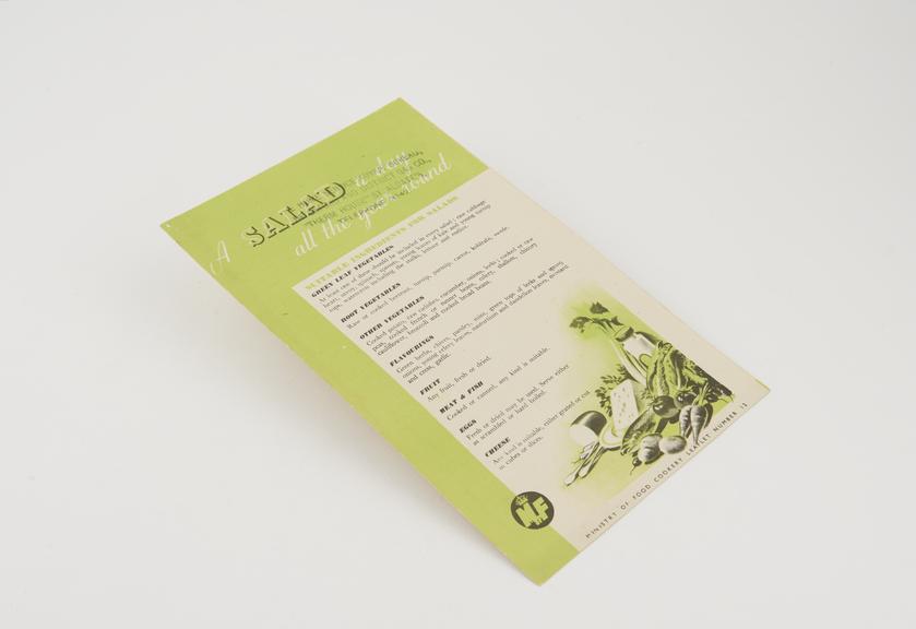 Leaflet Salad' contains recipes and advice from the Ministry of