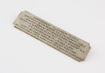 Persian Gulf cable, 1863: engraved label and five