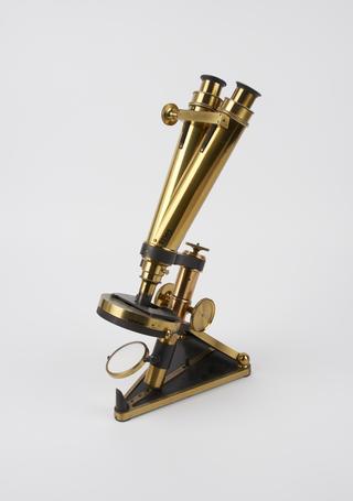 Binocular microscope, owned by Dame Lucy Aldrich-Blake