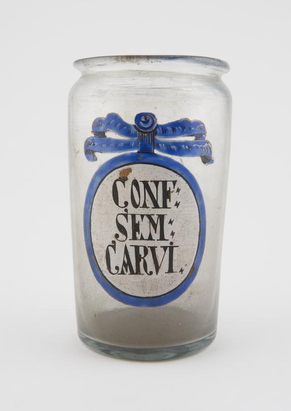 Glass jar for confection of caraway seeds