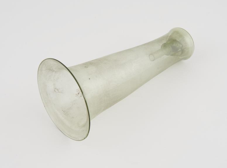 Narrow vase, pale green glass, possibly Persian, 1700-1900