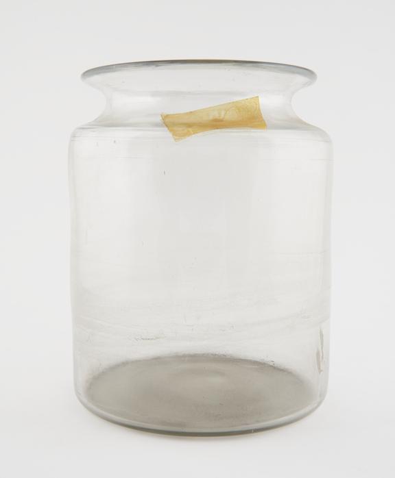 Glass storage bottle with wide neck