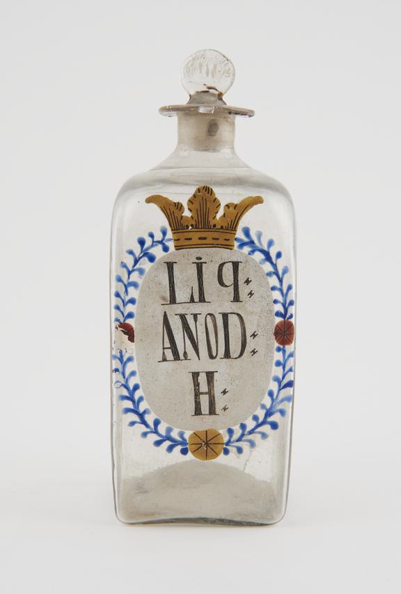 Bottle with painted inscription, for unidentified drug