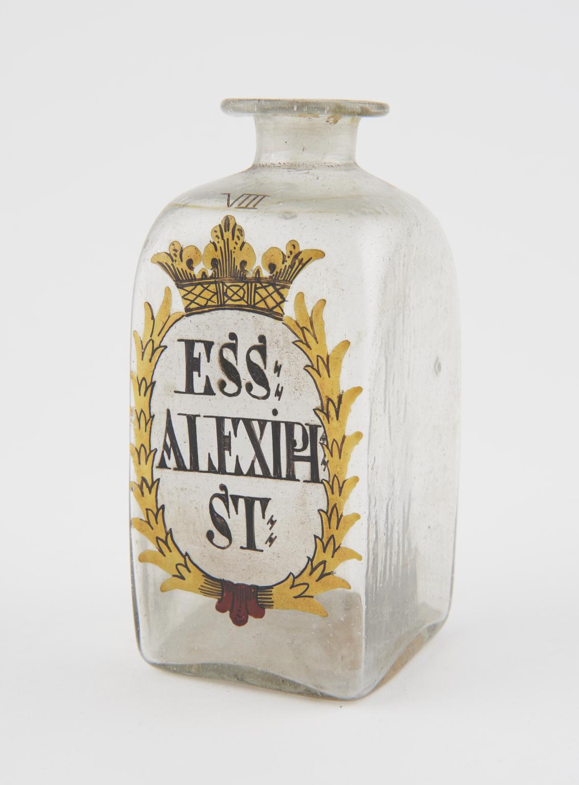 Bottle with painted inscription | Science Museum Group Collection