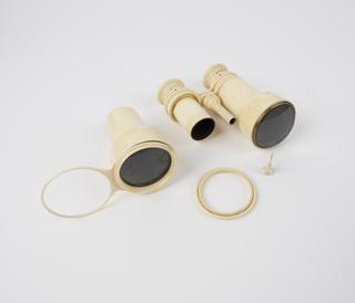 Ivory binoculars, inscribed  'Exposition Londres 1851'