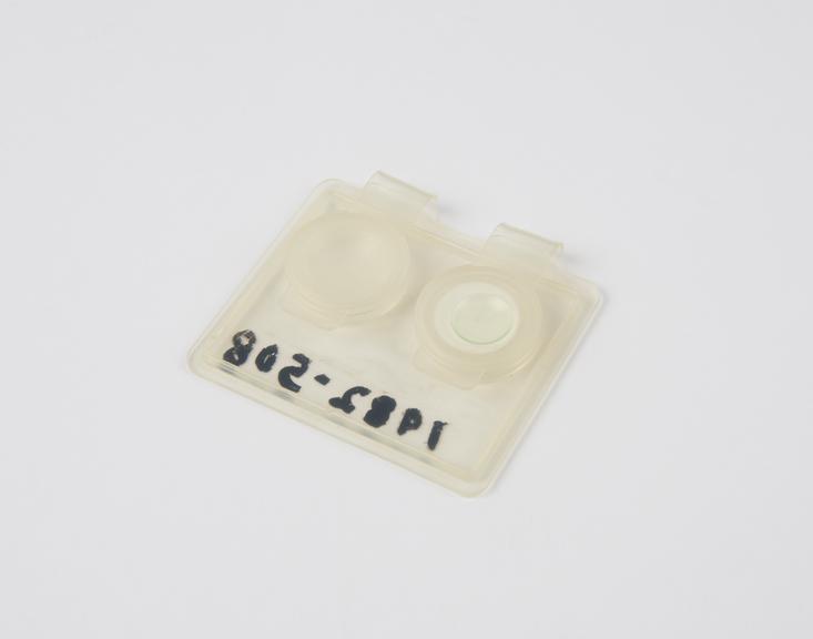 Gas permeable hard contact lens, lathed by A. Gasson, c