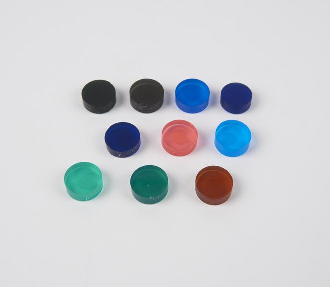 Selection of ten coloured blanks (4 blue, 4 green