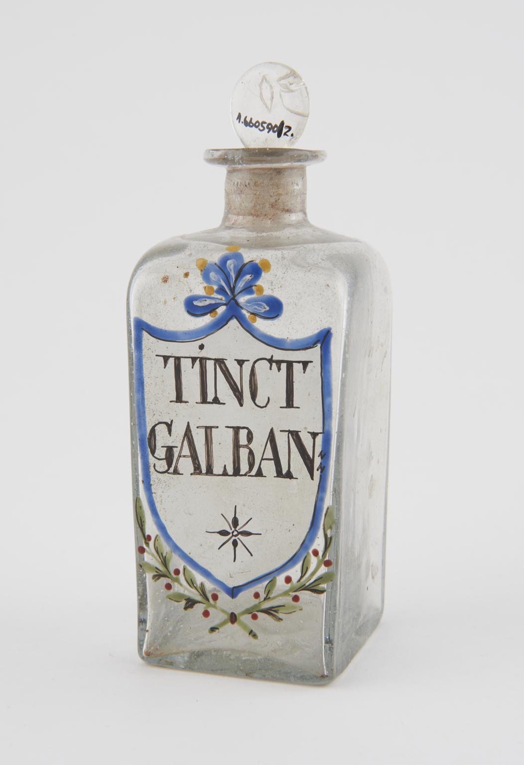 Bottle with painted inscription for galbanum tincture | Science Museum ...