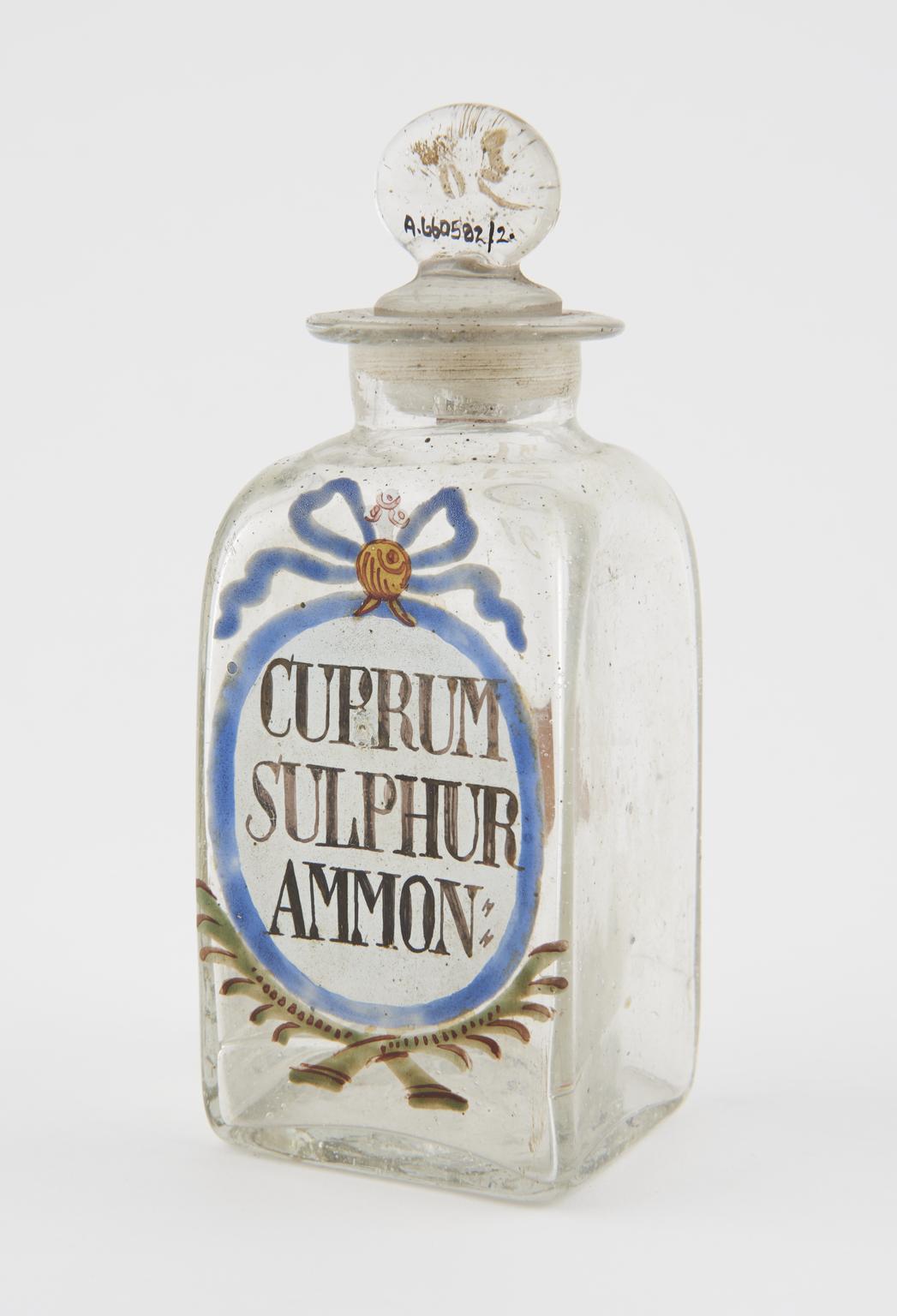 Glass bottles with painted inscriptions | Science Museum Group Collection