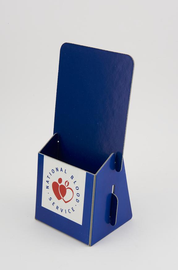 Leaflet holder carrying the National Blood Service logo