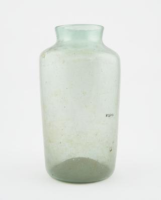 Glass drug jar, cylindrical