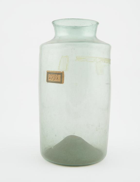 Glass drug jar, cylindrical