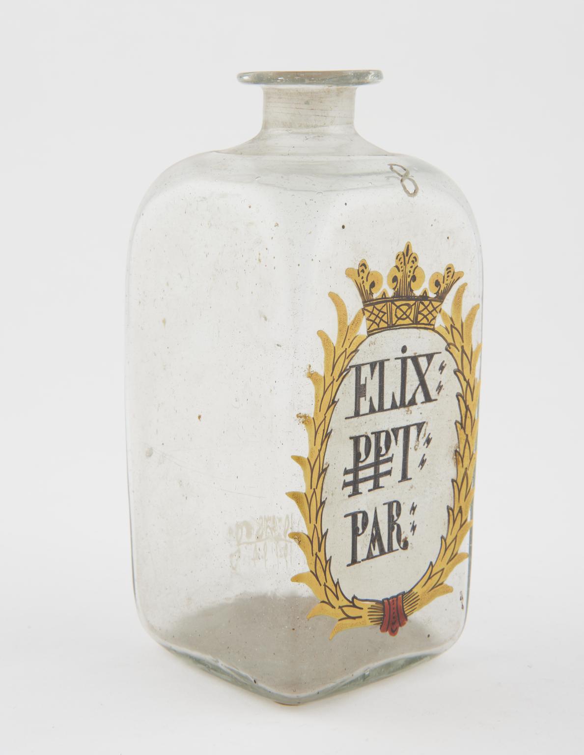 Four glass bottles with painted inscription | Science Museum Group ...