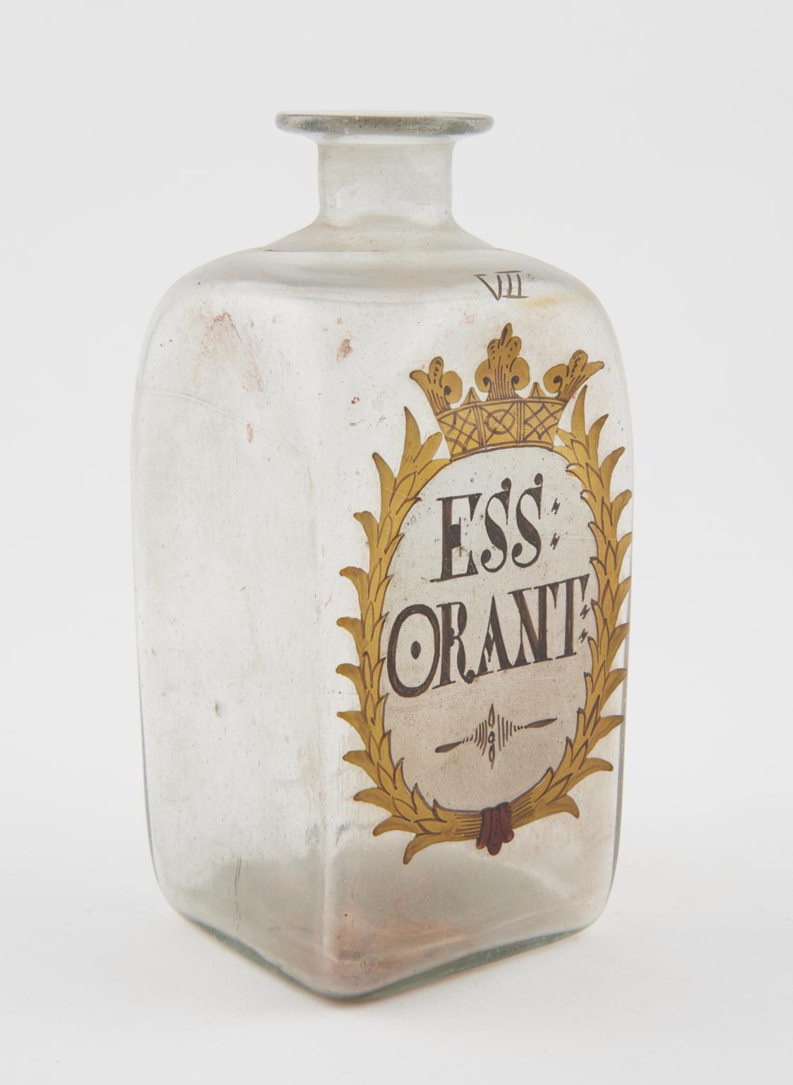 Four glass bottles with painted inscription | Science Museum Group ...