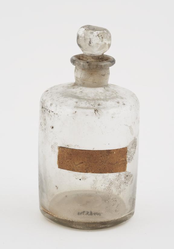 Bottle, glass, empty, unlabelled, English