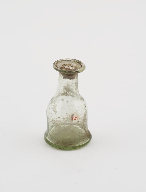 Small pale green glass bottle, European, 1801-1900