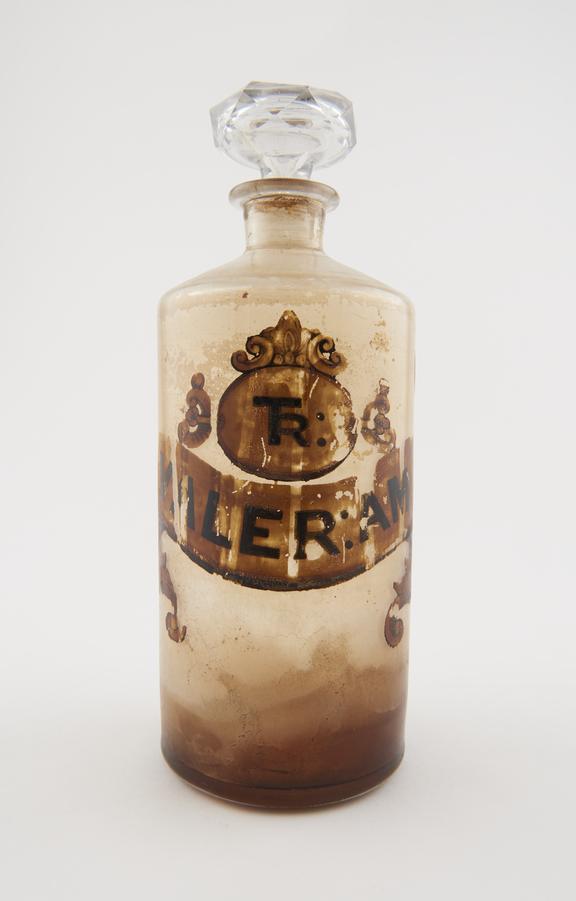 Bottle, clear glass, trace contents