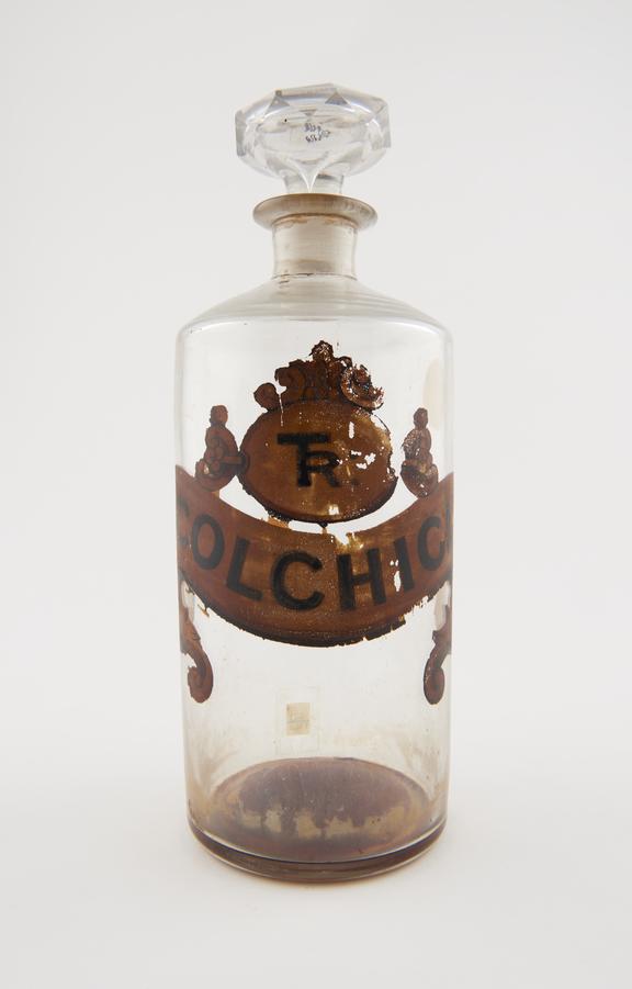 Bottle, clear glass, trace contents