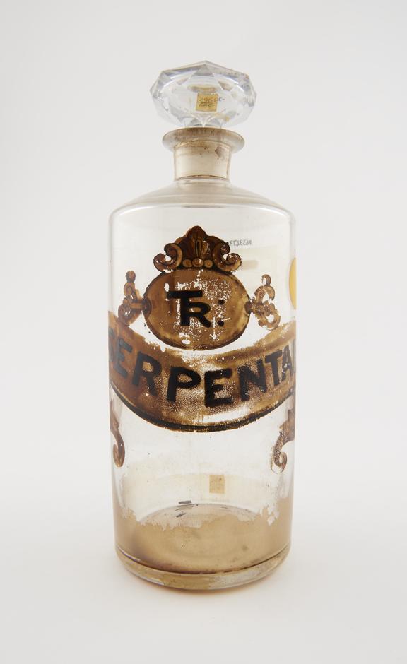 Bottle, clear glass, trace contents