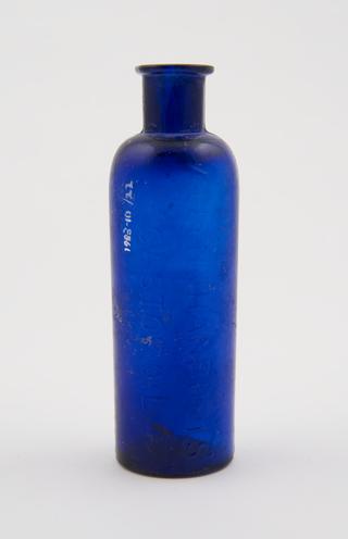 Blue glass bottle for castor oil