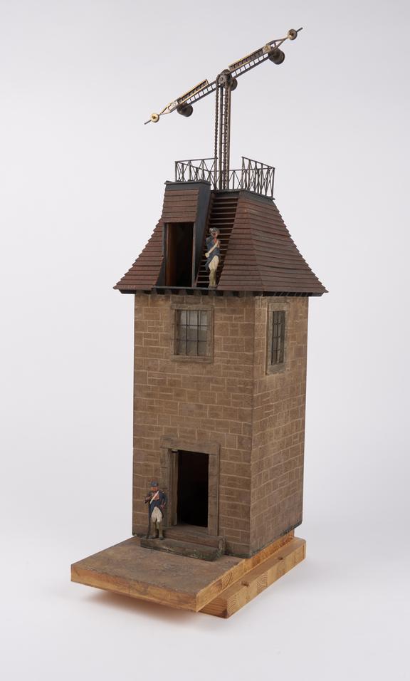 Model of a 'Chappe' semaphore tower, by Science Museum workshop