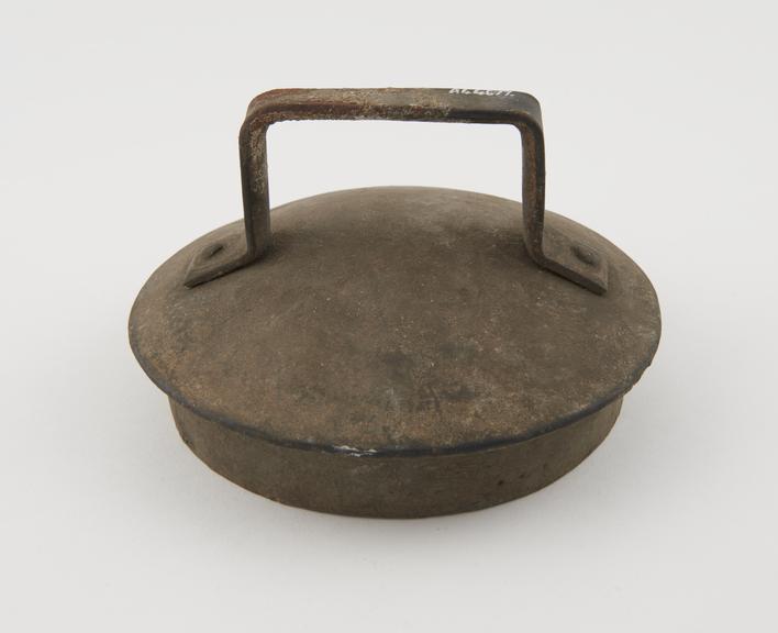 Lid for percolator, galvanised iron, c.1900