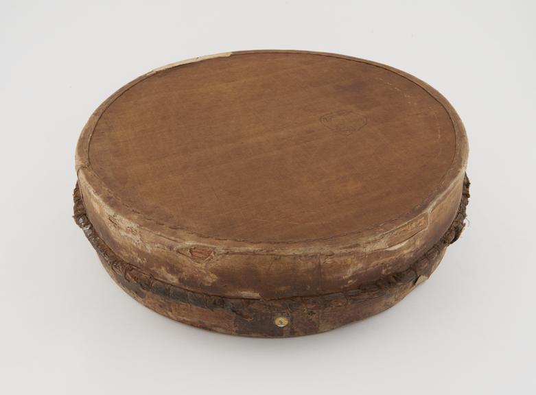 C19 wood and muslin pharmacy sieve, by Monhro