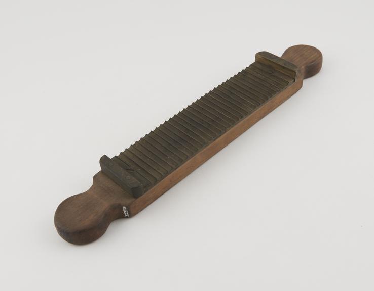 Slider only of pill cutter, made of hardwood and brass