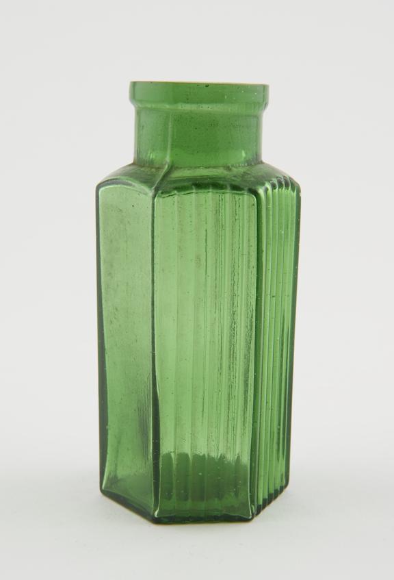 Early-C20 green glass phial