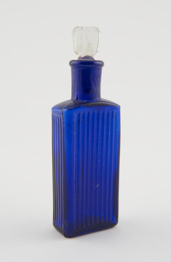 Pretty early C20 blue glass phial