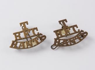 Two metal badges,each inscribed: 'T RFC HANTS'