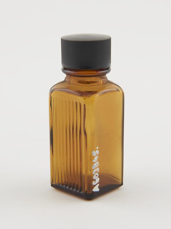 C20 brown glass phial, by Savory and Moore