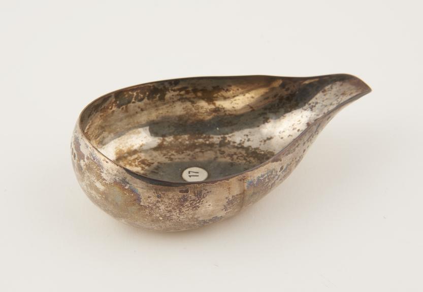 Sterling silver pap boat, open boat shaped