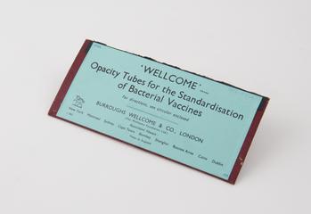 Label for Opacity Tubes for standardisation of bacterial vaccines